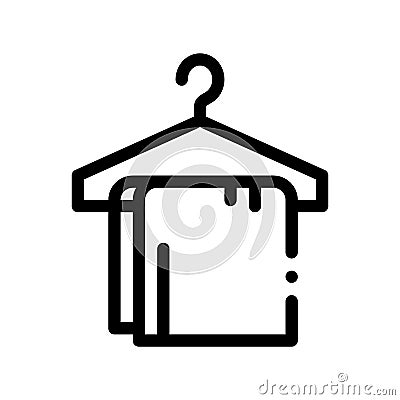 Dress Things On Hanger Vector Thin Line Sign Icon Vector Illustration