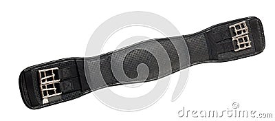 Dressage black softness girth isolated on white Stock Photo