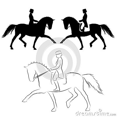 Dressage horse spanish trot Vector Illustration