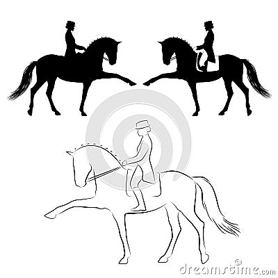 Dressage spanish walk Vector Illustration