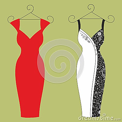 Dresses for girls Vector Illustration