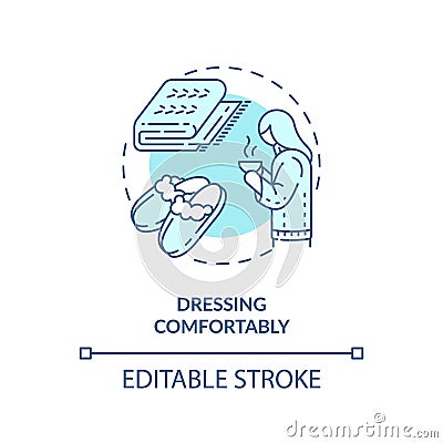 Dressing comfortably concept icon Vector Illustration