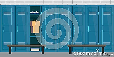 Dressing place a fitness club Vector Illustration