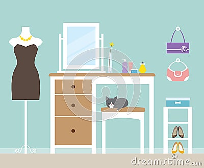 Dressing Room Vector Illustration