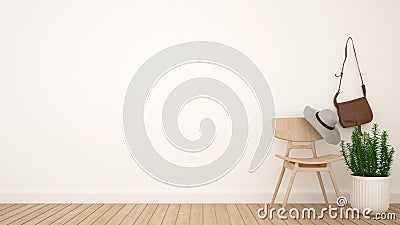 Dressing room and space for artwork - 3D Rendering Stock Photo