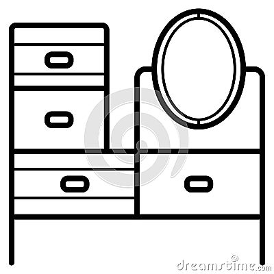 Dressing Table Icon vector Cartoon Illustration