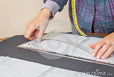 Dressmaker design tailor pattern on the table Stock Photo