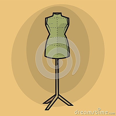Dressmakers or tailors dummy or mannequin Vector Illustration