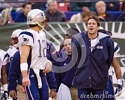 Drew Bledsoe and Tom Brady. Editorial Stock Photo