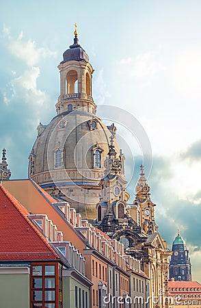 Drezden Skyline. The beauty of architecture in the streets and squares of Dresden Stock Photo