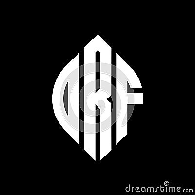 DRF circle letter logo design with circle and ellipse shape. DRF ellipse letters with typographic style. The three initials form a Vector Illustration