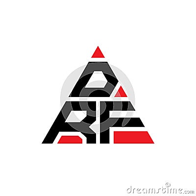 DRF triangle letter logo design with triangle shape. DRF triangle logo design monogram. DRF triangle vector logo template with red Vector Illustration