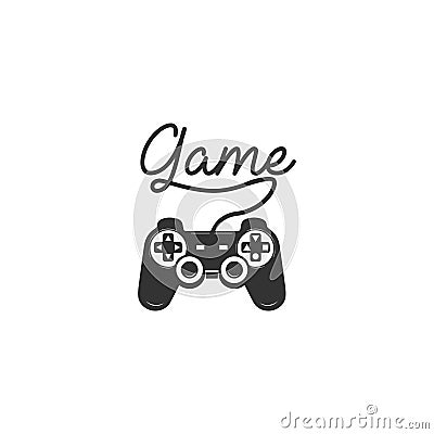 Black joystick stick game controller pad logo design vector Vector Illustration