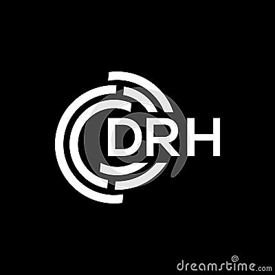 DRH letter logo design on black background. DRH creative initials letter logo concept. DRH letter design Vector Illustration