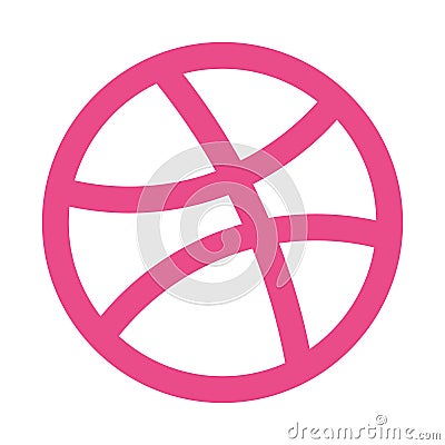 Dribbble icon illustration. Dribbble app logo. Social media icon Vector Illustration
