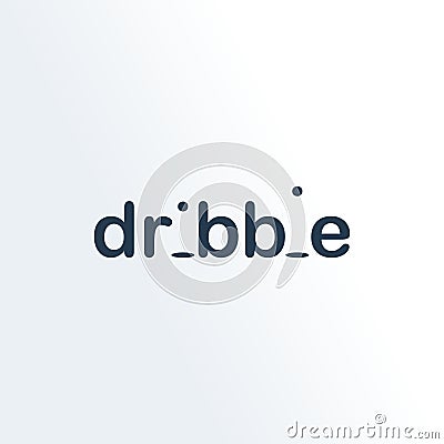 Dribble Logo with Negative Space Concept Design on Light Background Vector Illustration