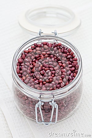 Dried adzuki beans Stock Photo