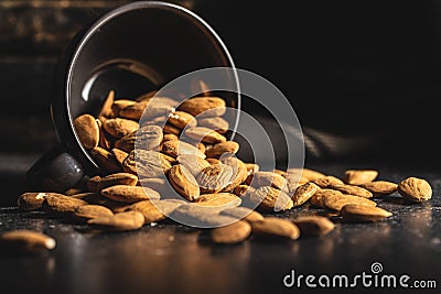 Dried almond nuts Stock Photo