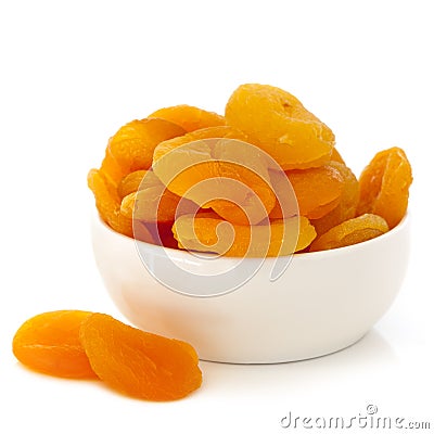 Dried Apricots Isolated Stock Photo