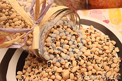 Dried black eye beans Stock Photo