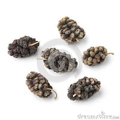 Dried black mulberries close up Stock Photo