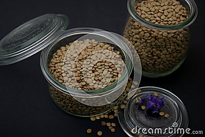 Dried browhn lentils Stock Photo