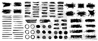 Dried brush strokes and splatter paint smudges for dirty design Vector Illustration