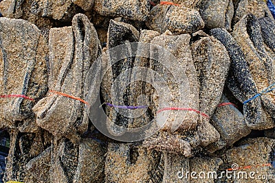 Dried Buffalo leather Stock Photo