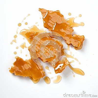 Dried Caramel Chunks: Textured Splashes Of Dutch Tradition Stock Photo