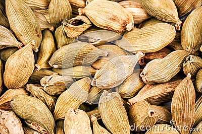 Dried cardamom texture Stock Photo