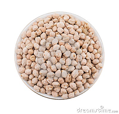 Dried Chick Pea Also Know as Kabuli Chana on White Background Stock Photo