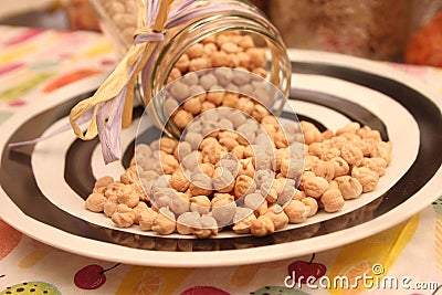 Dried chick peas Stock Photo