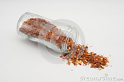 Dried chilli flakes Stock Photo