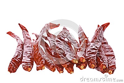 Dried Chillies Isolated Stock Photo