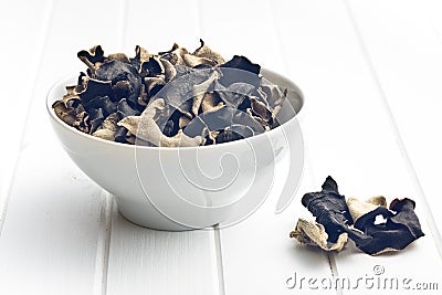 Dried chinese black fungus. Jelly ear Stock Photo