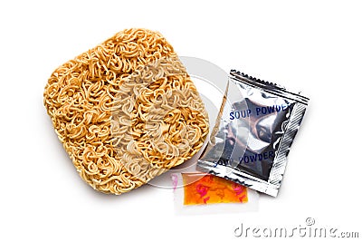 Dried chinese noodles with spice Stock Photo