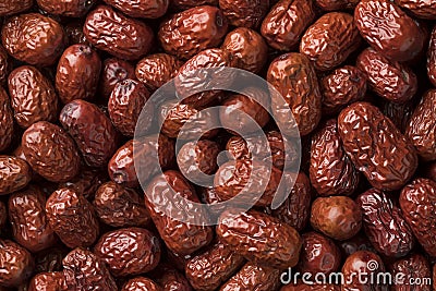 Dried Chinese red dates full frame Stock Photo