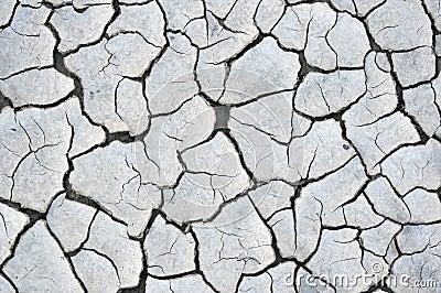 Dried and cracked river bed Stock Photo