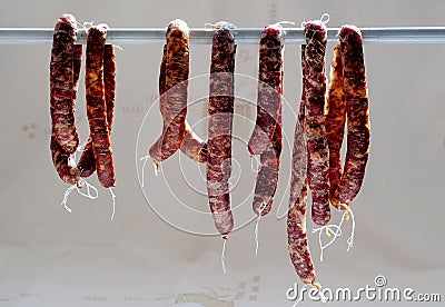 Dried cured salami, Stock Photo