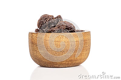 Dried dark raisin isolated on white Stock Photo