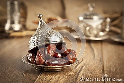 Dried date palm fruits or kurma, ramadan ( ramazan ) food Stock Photo