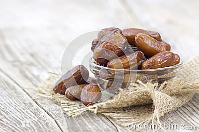 Dried dates in a bowl Stock Photo