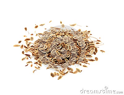 Dried dill seeds isolated. Stock Photo