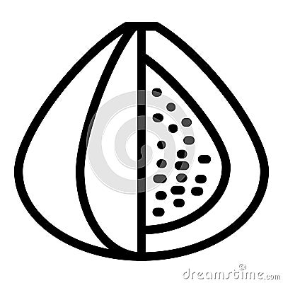 Dried figs icon, outline style Vector Illustration