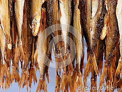 dried fish in the market Stock Photo