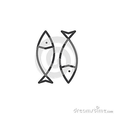 Dried fish outline icon Vector Illustration