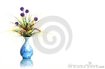 Dried flowers in vase Stock Photo