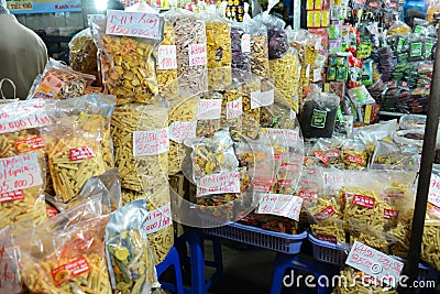 Dried fruit in Da Lat market Editorial Stock Photo