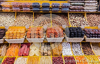 Dried fruit mix with nuts Editorial Stock Photo