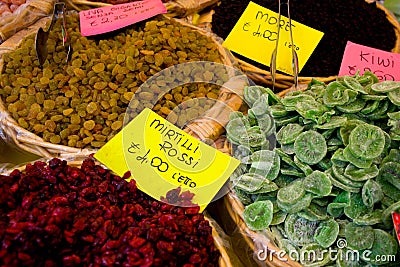 Dried fruit selections Stock Photo
